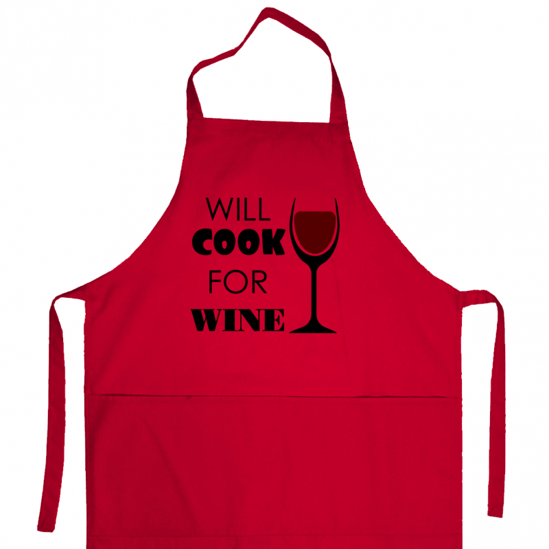 Фартук «Will cook for wine» (красн.) Фартук «Will cook for wine» (красн.)