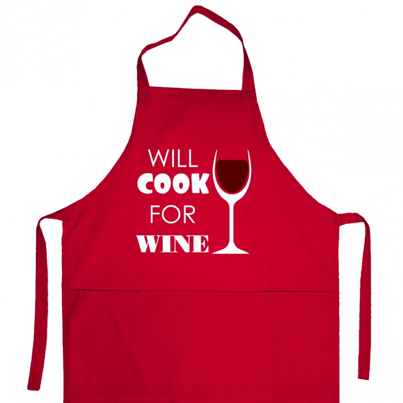 Фартук «Will cook for wine» (красн.) Фартук «Will cook for wine» (красн.)