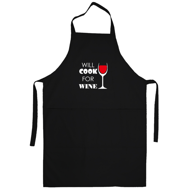 Apron «Will cook for wine»  (black)