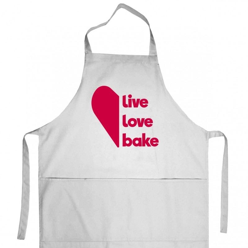 Apron «Live. Love. Bake.» (white) Apron «Live. Love. Bake.» (white)